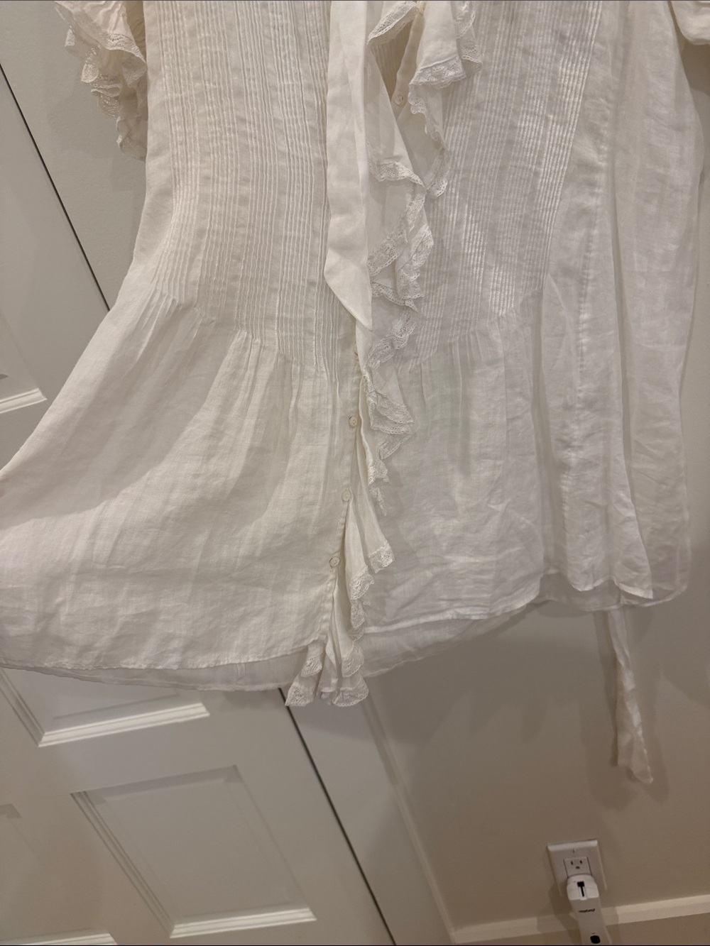 Doen Cream Ruffled Tie-Front mini dress - Picture 5 of 12